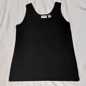 Chico's Travelers 1 black tank easy care travel friendly wardrobe staple neutral